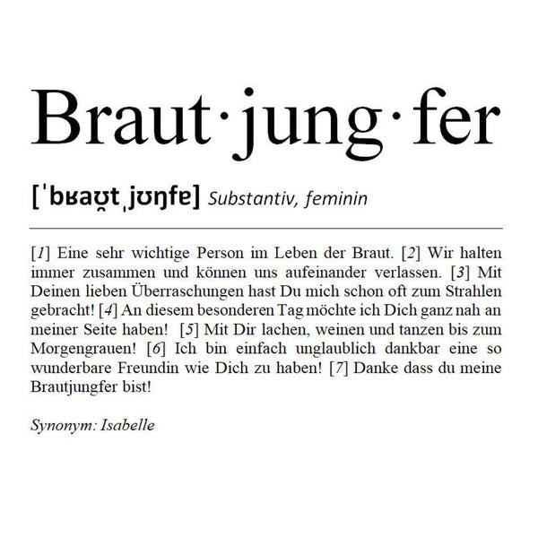 Definition Brautjungfer