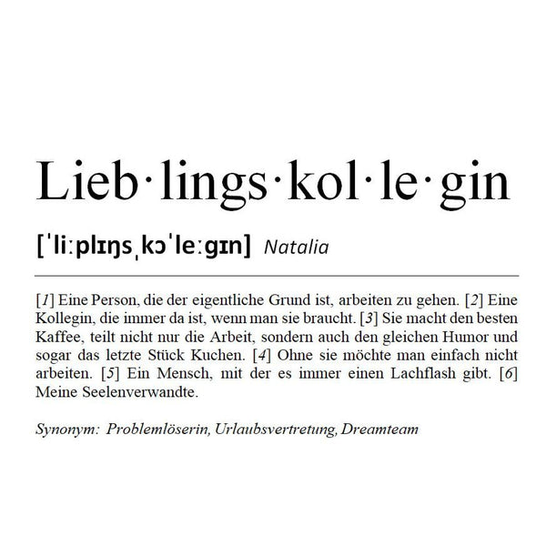 Definition Lieblingskollege/in
