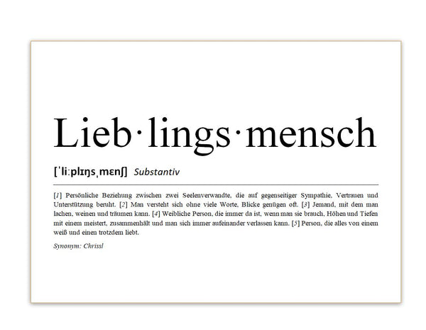 Definition Lieblingsmensch