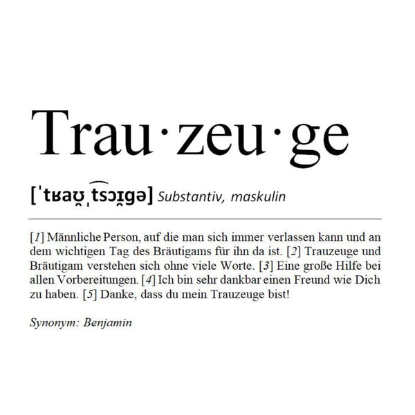 Definition Trauzeuge/in