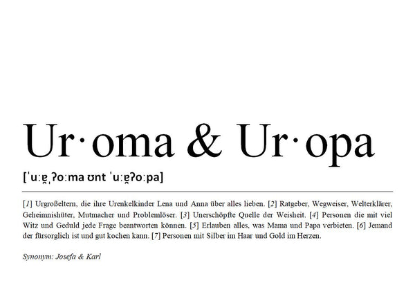 Definition Uroma & Uropa