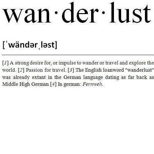 Definition wanderlust (rechtes Bild)
