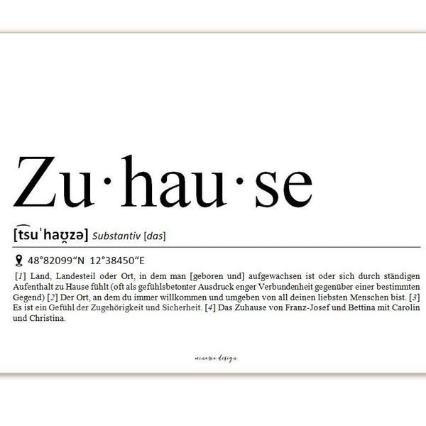 Definition Zuhause