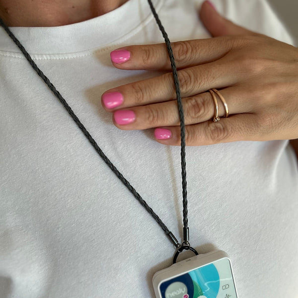 Healy Kette Kunstleder Grau
