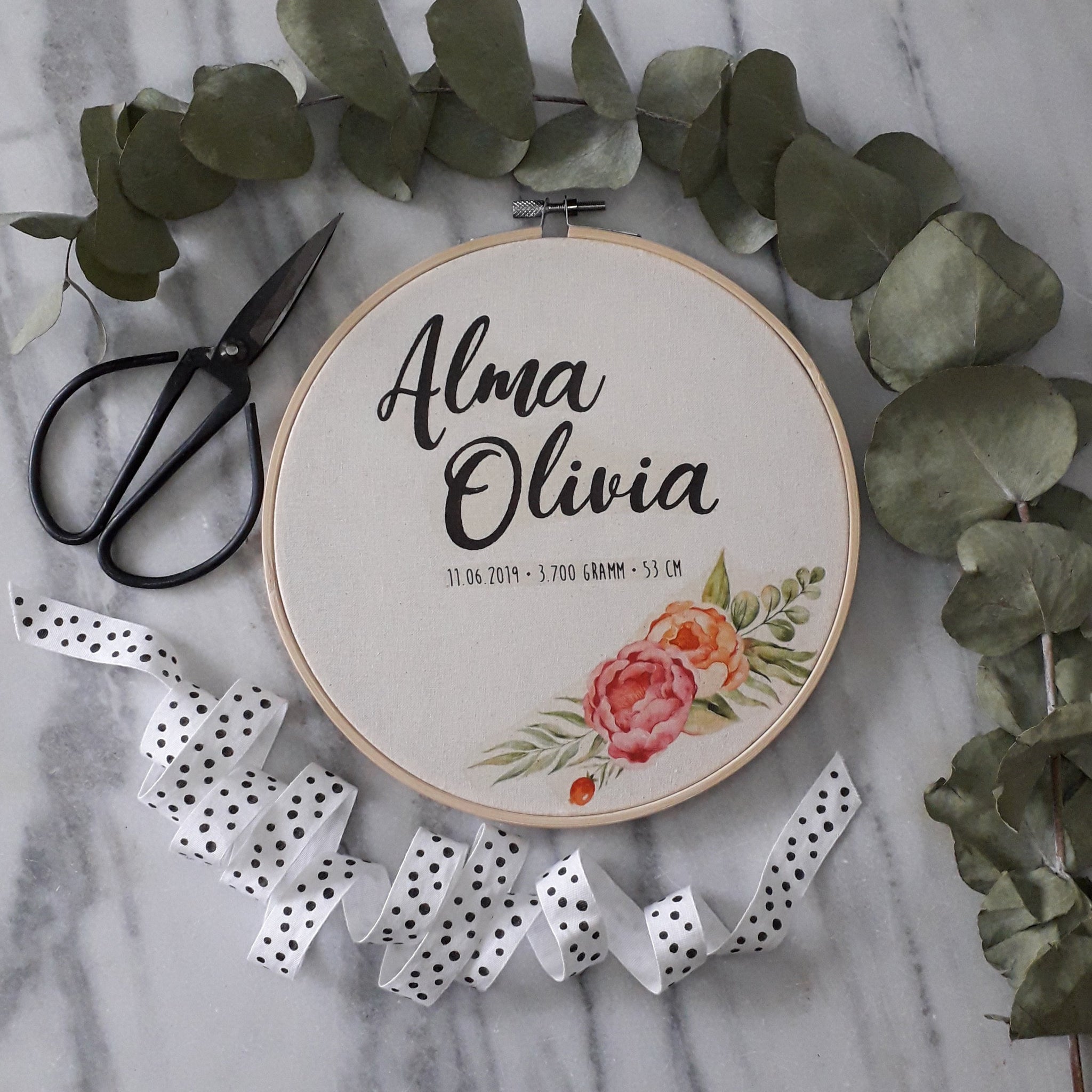 Stickrahmen Blumen Olivia