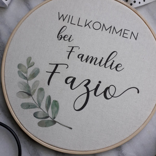 Familienname mit Eukalyptuszweig