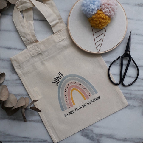 Kindertasche Regenbogen -personalisiert-