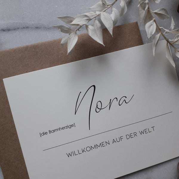 Karte Willkommen auf der Welt -personalisiert-