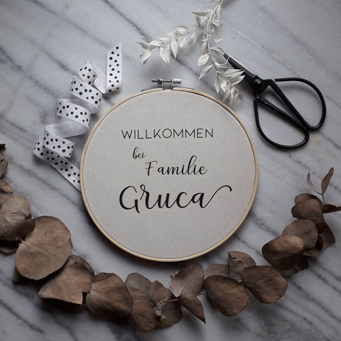 Familienname mit Eukalyptuszweig