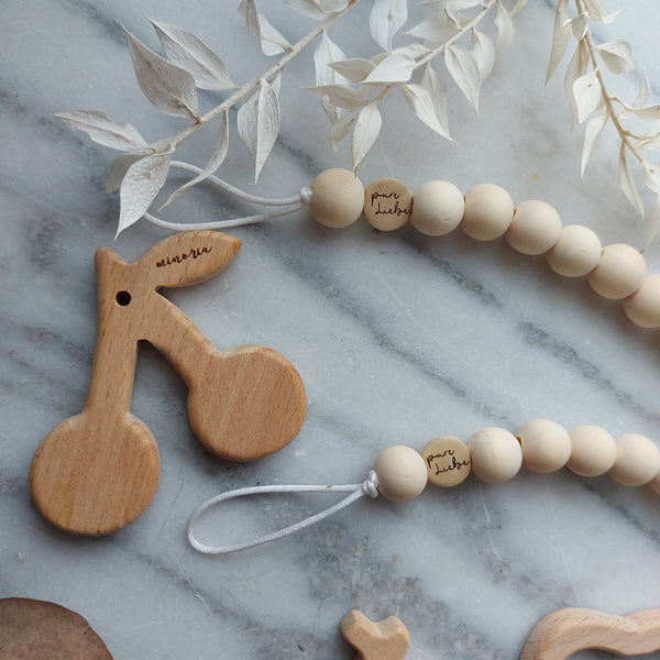 Schnullerkette Holzperle "pure Liebe"