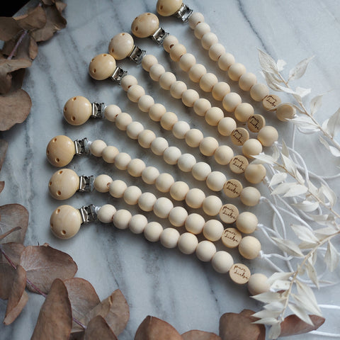 Schnullerkette Holzperle "pure Liebe"