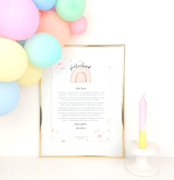 Patenbrief an das Patenkind Regenbogen
