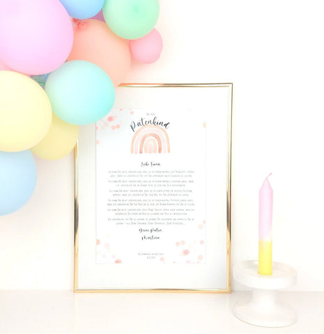 Patenbrief an das Patenkind Regenbogen
