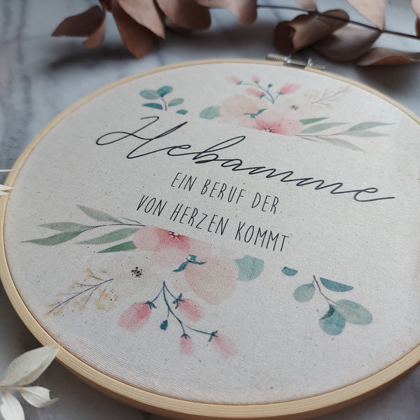 Stickrahmen Hebamme ein Beruf der von Herzen kommt