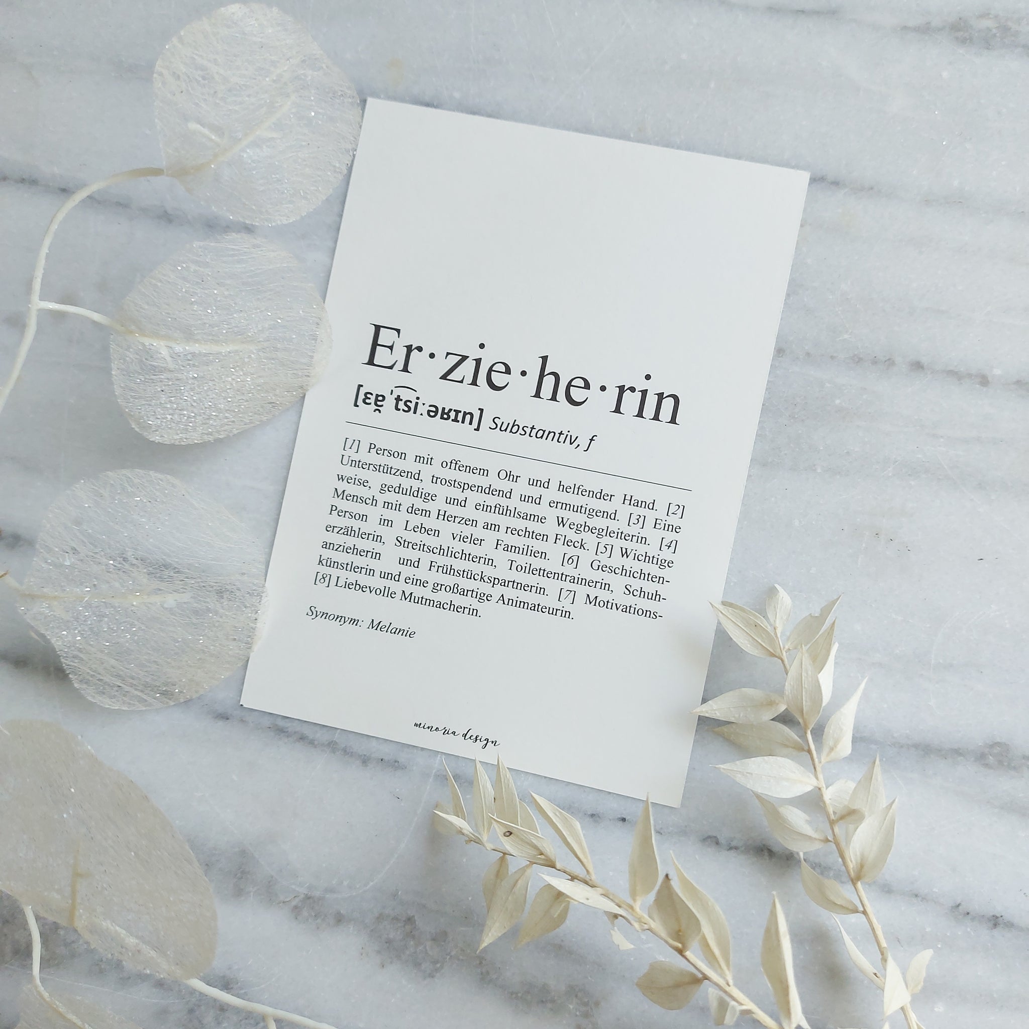 Karte Erzieherin -personalisiert-
