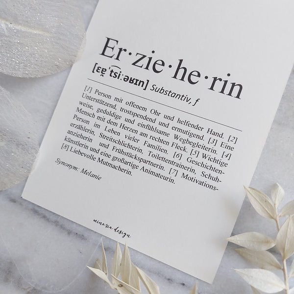 Karte Erzieherin -personalisiert-