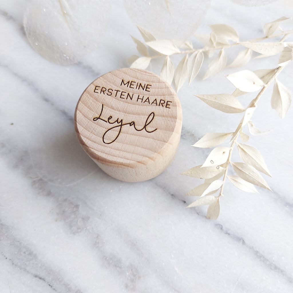 erste locke aufbewahren Holzdose "Meine erste Locke" personalisiert – minoria design