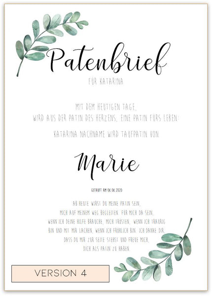 Patenbrief Eukalyptus verschiedene Versionen