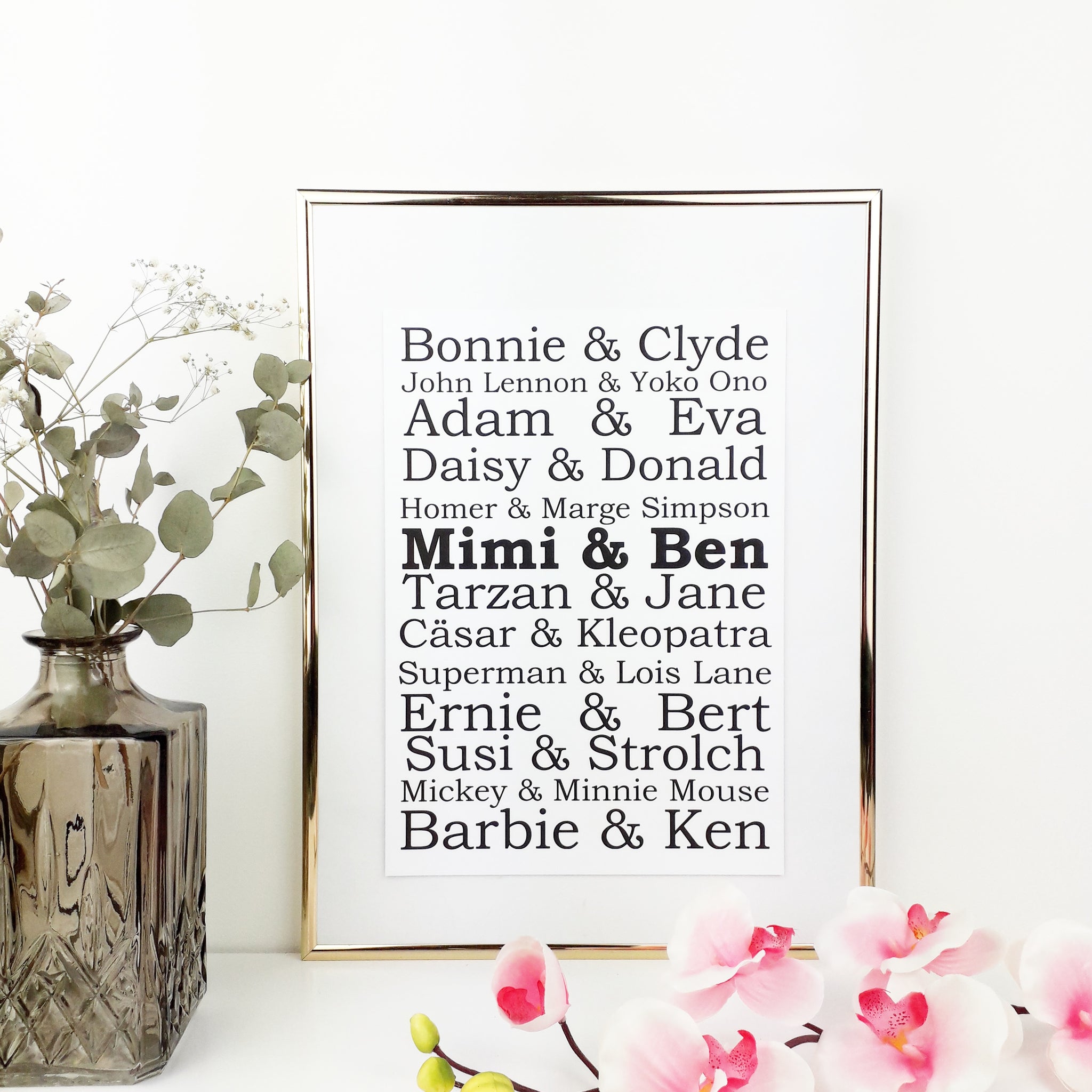 Geschenkidee Partnerposter Couple Pärchenposter