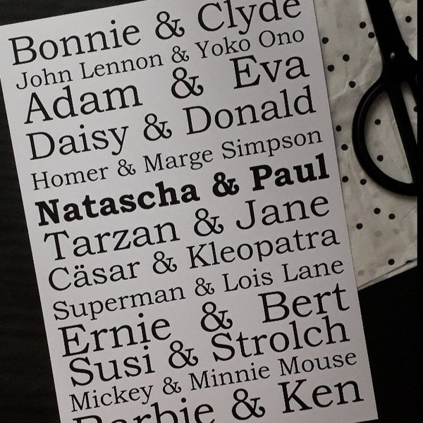 Pärchen Coupleposter Geschenkidee