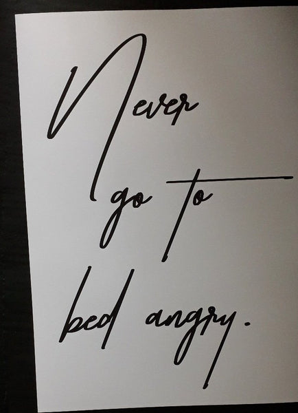 never go to bed, always kiss