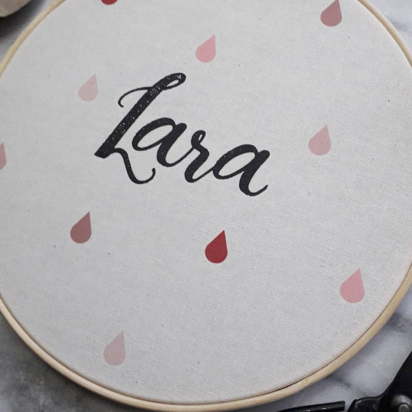 Stickrahmen Tropfen Rot & Rosé