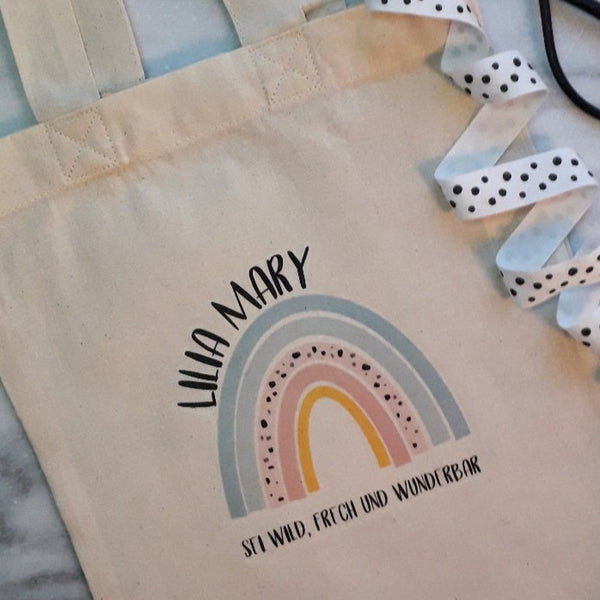 Kindertasche Regenbogen -personalisiert-