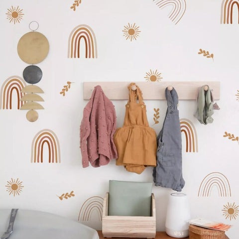 Wandsticker Boho Sun Rainbow