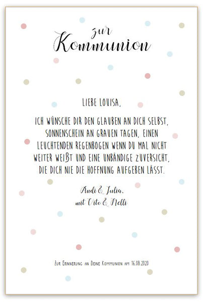 Karte Kommunion & Konfirmation -personalisiert-